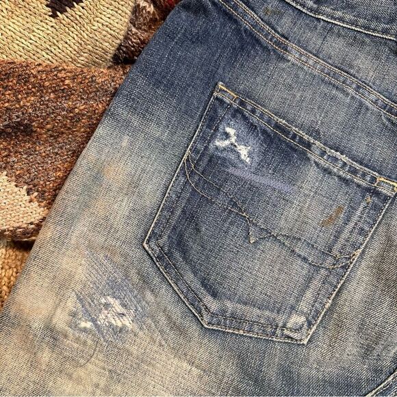 Polo Ralph Lauren Lawrence Repaired Destroyed Denim Mini Skirt - Picture 15 of 16